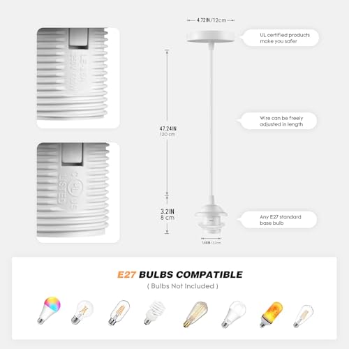 White Pendant Light Kit