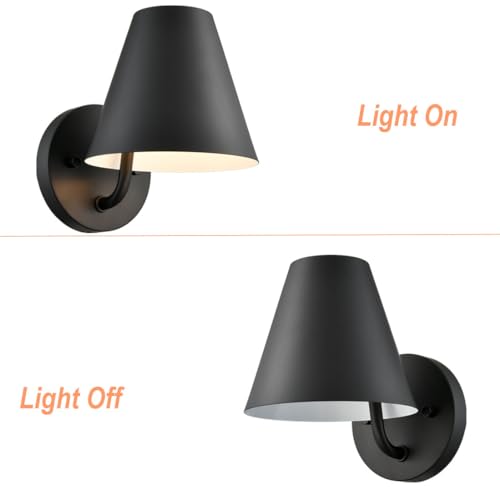 Industrial Wall Sconces with Metal Barn Wall Lights Set of 2 (2 Count)