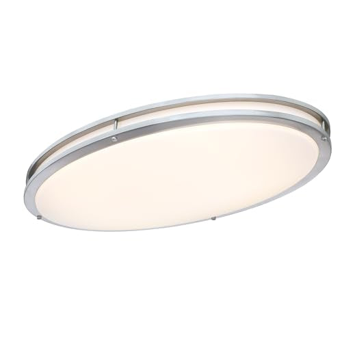 33 Inch Oval Brushed Nickel Ceiling Light Fixture