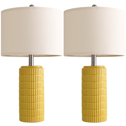 23" Yellow Table Lamps Set of 2 (2 Count)