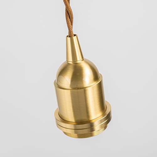 4 Pcs Brass E26 Bulb Socket Adapter Kit for Farmhouse Lighting Accessories for Industrial Vintage Wall Sconce Pendant Fixture DIY Replacement