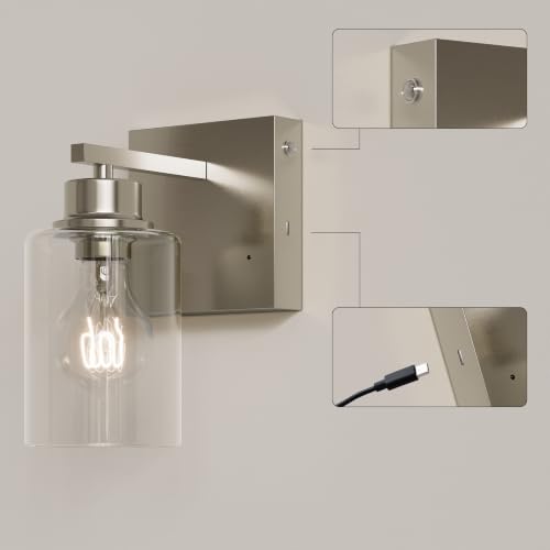 Wireless Battery Operated Wall Sconce Set of 2 with Remote Control (2 Count)