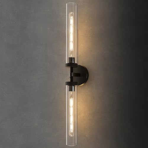 Knurled Brass Tube Wall Sconce