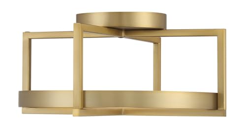 5616-695-L Boada LED Semi-Flush, 1-Light, 15 Total Watts, 14-in H x 6.5-in W, Soft Brass