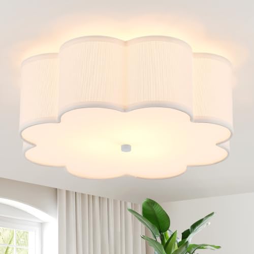 17.7" White Semi Flush Mount Ceiling Light