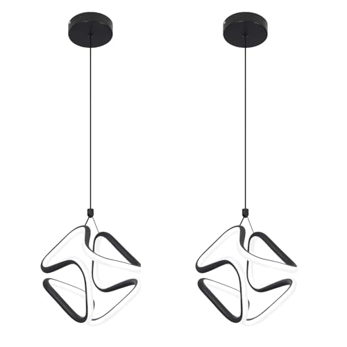 2 Packs Black Led Pendant Light Fixtures