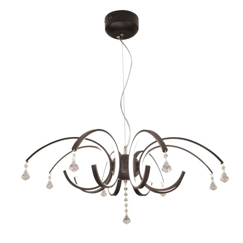 32.7" Black Crystal LED Chandelier