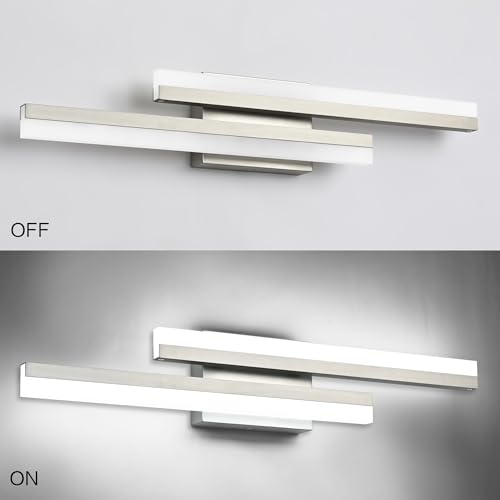 24 Inch LED Vanity Light Brushed Nickel Bathroom Light Fixtures Over Mirror Modern Bath Lighting Bar 5CCT