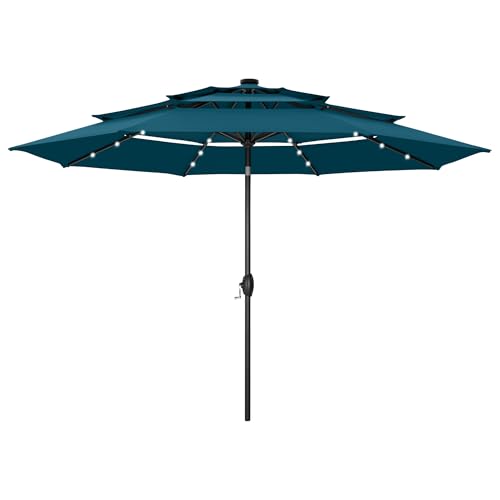 10ft Outdoor Patio Umbrella with Solar Lights