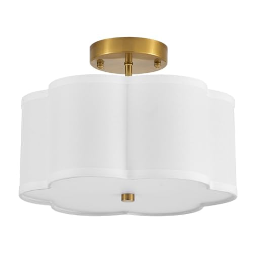 12.9" Gold Semi Flush Mount Ceiling Light