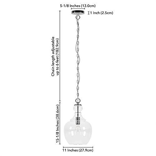 11" Pendant Light Fixture with 6' Adjustable Cord