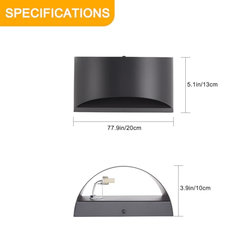 Black Modern LED Wall Sconces Set of Two (2 Count)