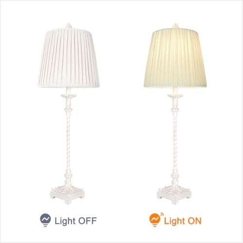 Vintage Buffet Lamps Set of 2 with Pleated Shades and 3 (2 Count)