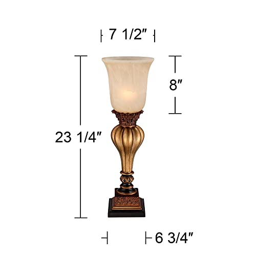 Sattley 23 1 4" High Table Lamps Set of 2 Gold Console Alabaster (2 Count)