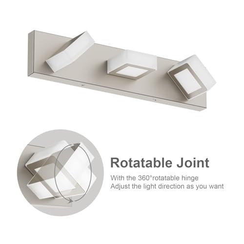 Brushed Nickel Bathroom Vanity Lights Metal Acrylic LED Modern Bathroom Wall Lighting Fixtures Brushed Nickel