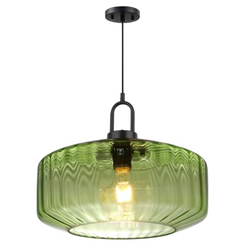 Modern Hanging Light Green Pendant Light Fixture Mid Century 1