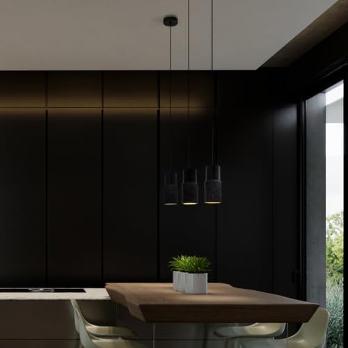 Black Pendant Lights Kitchen Island Cement