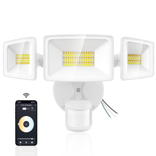 65W Smart Outdoor Security Lights with Motion Sensor (White)