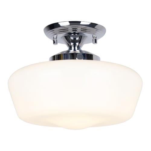 Schoolhouse Style Semi Flush Mount Ceiling Light Fixture