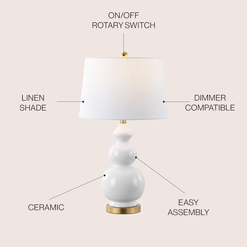 Bowen 27.5" Ceramic Triple Gourd Table Lamp