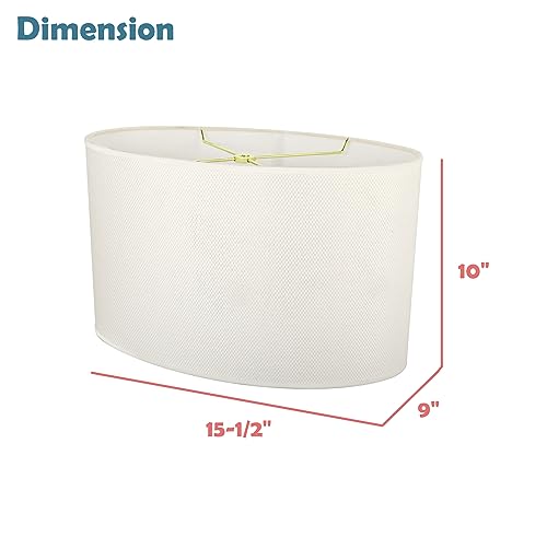 37021A Transitional Oval Hardback Shaped Spider Construction Lamp Shade in Off