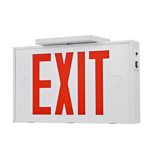 Red Exit Sign with Steel Housing