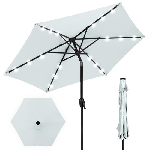 7.5ft Solar Umbrella LED Lighted Patio Umbrella
