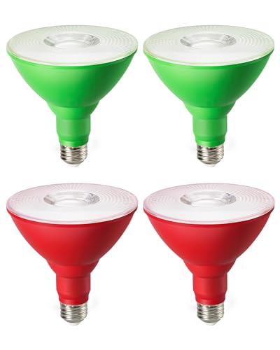 Halloween Red & Green PAR38 Flood LED Light Bulbs Dimmable 4 Pack (4 Count)