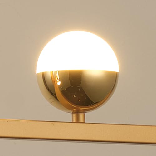 LED Gold Chandelier for Dining Room 39in Dimmable Modern Chandelier