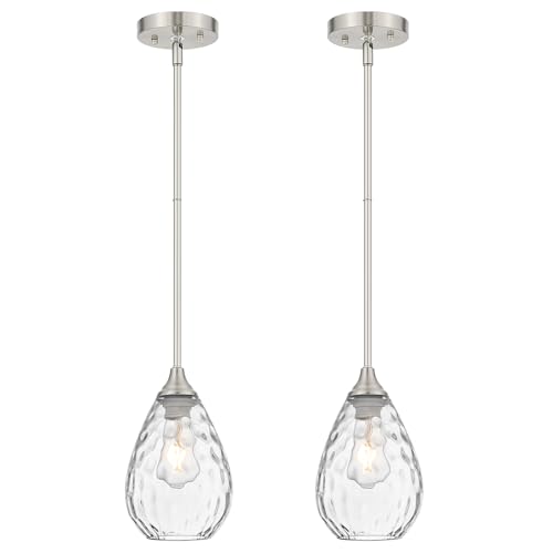 Brushed Nickel Pendant Lights Kitchen Island 2 Pack (2 Count)