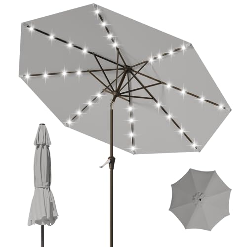 9FT Patio Umbrella with Solar Lights