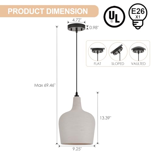 Large Hammered Glass Rattan Pendant Light Boho 1 Light Single Dome Pendant Lighting Fixtures for Kitchen Island Dining Room Hallway