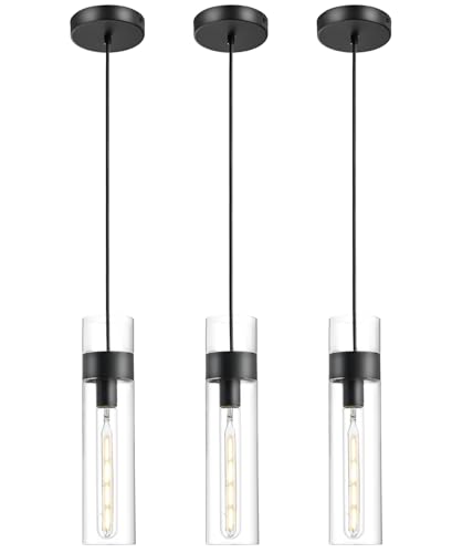 3 Pack Black Pendant Lights Kitchen Island (3 Count)
