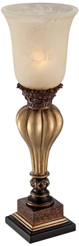 Sattley 23 1 4" High Table Lamp Gold Alabaster Glass Accent Console Cottage