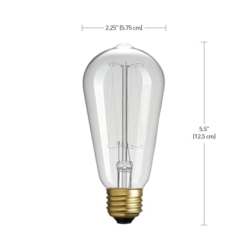 31324 40W Vintage Edison S60 Squirrel Cage Incandescent Filament Light Bulb 3 (3 Count)