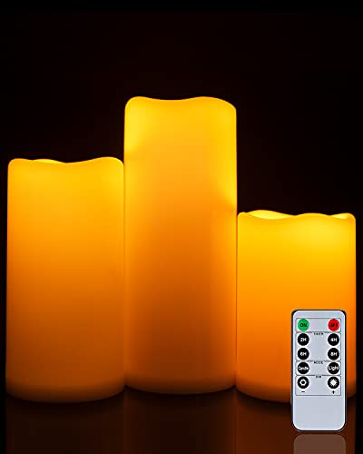 6" 8" 10" x 4" Waterproof Outdoor Flameless Candles (3 Count)