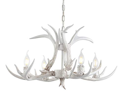 Eldora 4 Light Resin Antler Chandelier 26"