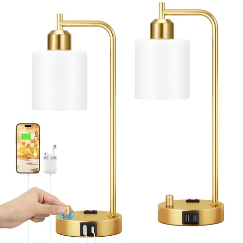 Industrial Table Lamps for Bedroom Set of 2 (2 Count)