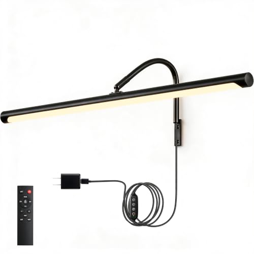 Plug in Picture Light for Wall (Black / 24 Inch)