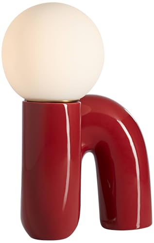 Fondant 11 1 2" Small Accent Lamp Set of 2 Velvet Red Mid Century Modern (2 Count)