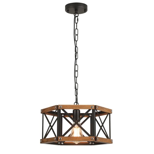 Rustic Farmhouse Wood Pendant Light Fixture One