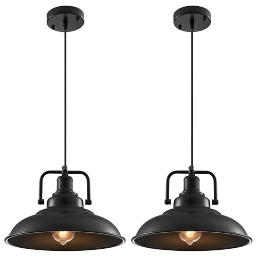 Black Pendant Light 12.5 inches 2 Packs