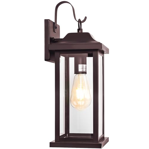 Large Bronze Outdoor Wall Lantern 17 Inch