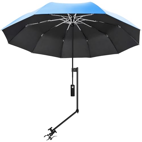 UPF 50+ Beach Umbrella with Adjustable Universal Clamp