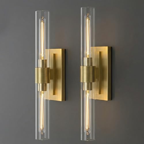 22.8" Brass Wall Sconces Set of 2