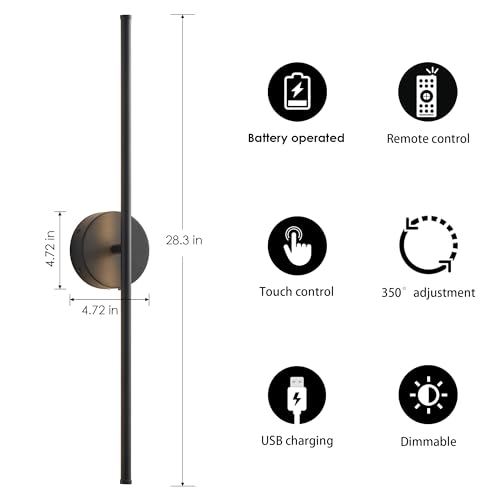 Battery Operated Wall Sconces Set of Two Wireless Wall Lights (2 Count)