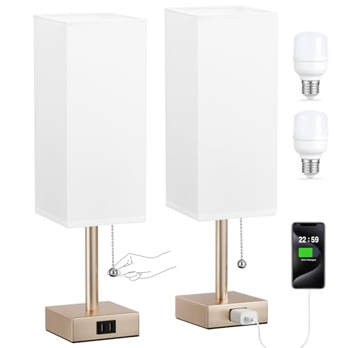 Bedside Lamp for Bedroom Set of 2 (2 Count)