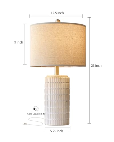 23'' Bedside Table Lamp for Bedroom Nightstands