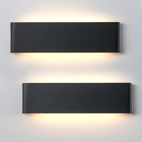 21.6" Black 5CCT LED Wall Sconces 2 Pack