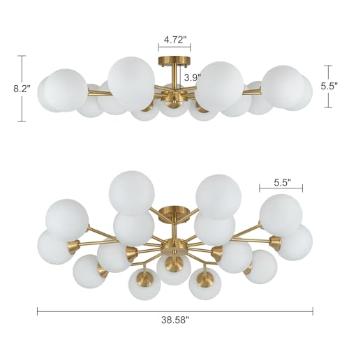 38.5" Semi Flush Mount Ceiling Light
